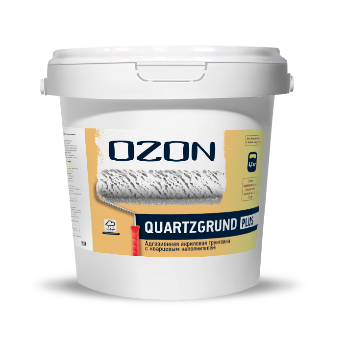 Кварц-грунт для декоративной штукатурки высокоукрывистый OZON Quartzgrund Plus ВД-АК-033М-4,5 белая  морозостойкая